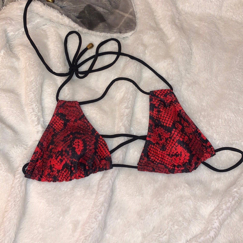 snakeskin bikini top